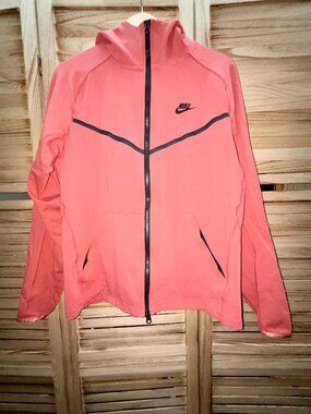 Nike Mens Sportswear Fleece Hooded Jacket Salmon Pink Size M
